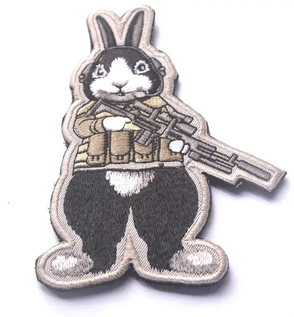 embroidered anime morale Patches bunny tactical military patch funny