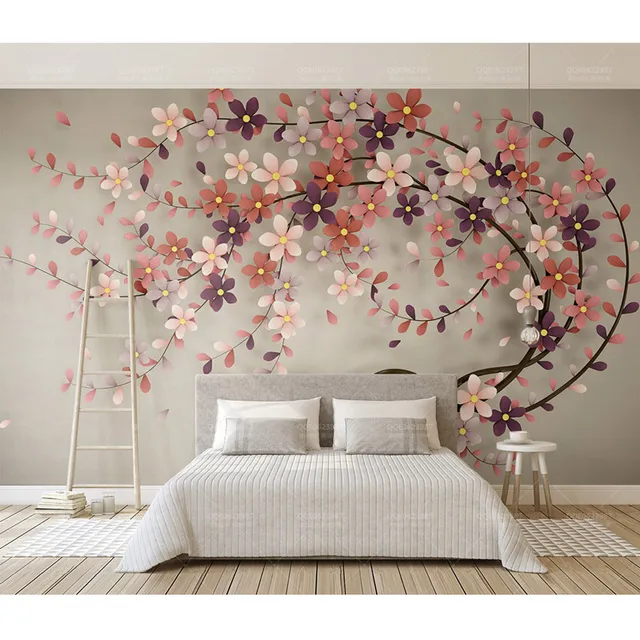 Hotel Home Decor Wall Papers 3d Wall Art Flowers Tree ...