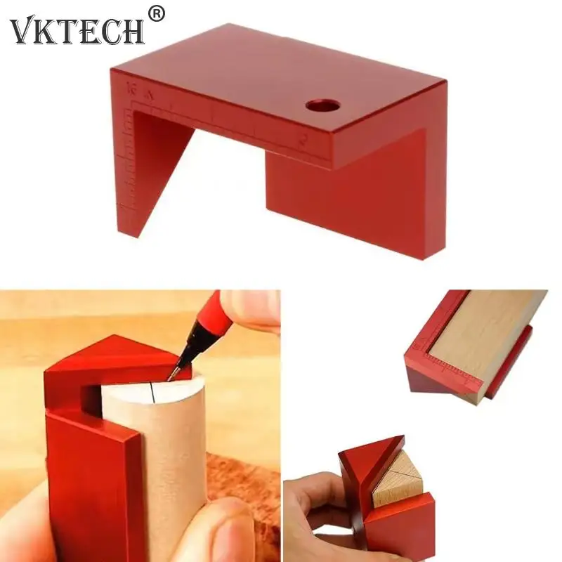 

45 Degree Angle Line Drawing Woodworking Tools Round Center Line Scribe Gauge Aluminum Alloy Angle Ruler Carpenter Tools