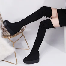 Sexy Thigh High Boots Platform Winter Boots Women Over the Knee Boots Suede Long Boots High Heels Fur Plush Wedge Shoes Woman цена Sexy Thigh High Boots Platform Winter Boots Women Over the Knee Boots Suede Long Boots High Heels Fur Plush Wedge Shoes Woman цены онлайн