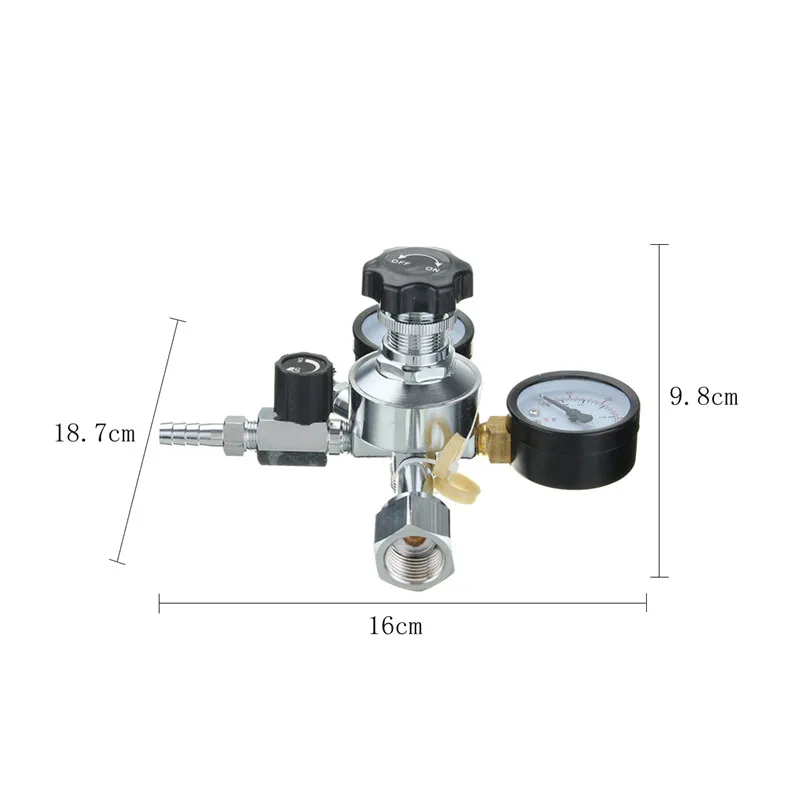 Аксессуары для бара, коммерческий регулятор CO2 для пивоварения, Kegerator, Двойной манометр, запорный клапан, редуктор углекислого газа для пива