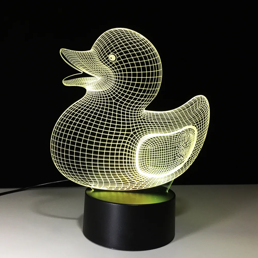 1pc Acrylic Plastic LED Colour Changing Duck Light Fun Kids Sleeping