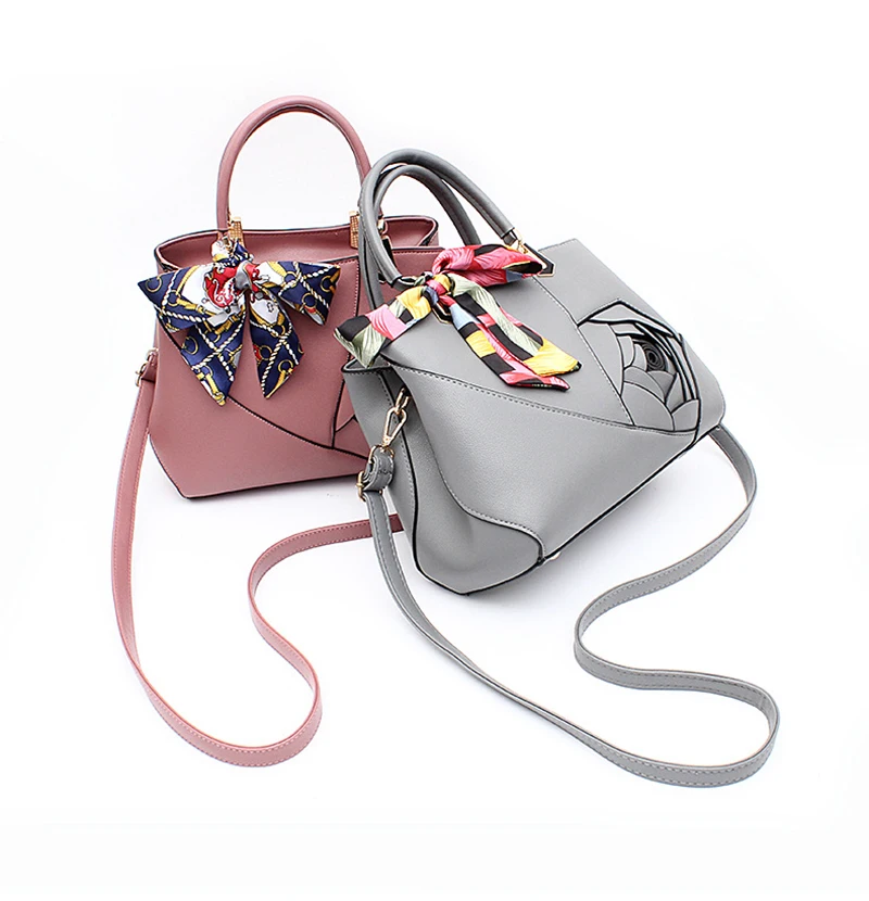 Women Rose Flower Handbag Fashion Female Leather Shoulder Bag For Women 2018 Travel Crossbody Bags Ladies Tote Ribbon SS7072 (6)