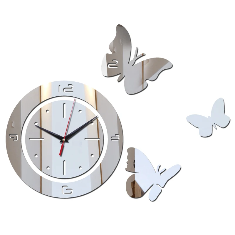 New fashion diy wall watches wall decoration Quartz diy wall clock multi-piece set mirror acrylic material wall clocks 