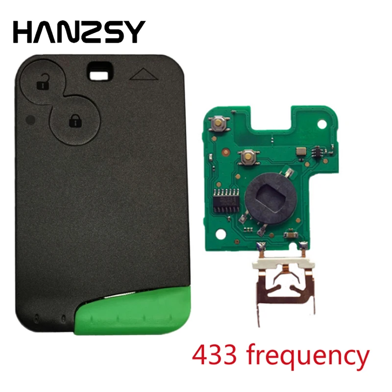 

2 Buttons Smart Remote Key Card for Renault Laguna with 433Mhz ID46 PCF7947 Chip and Uncut Key Blade Car smart key