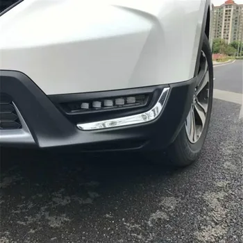

WELKINRY car auto cover For Honda CR-V CRV 2017 2018 stainless steel front head fog lamp light eyebrow eyelid trim