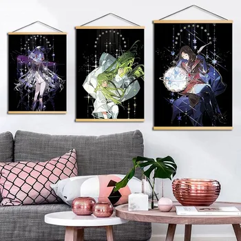 

Home Decor Print Wall Art Fate/Grand Order Canvas Japanese Anime Picture Wooden Scroll Hanging Painting Poster For Living Room