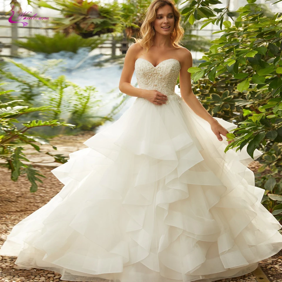 strapless poofy wedding dresses
