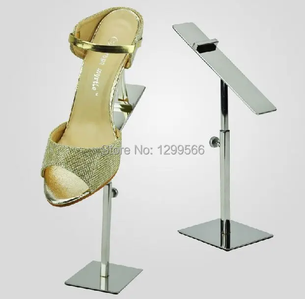 Free shipping mirror Stainless Steel Shoe stand rack shoe care display holder adjustable high