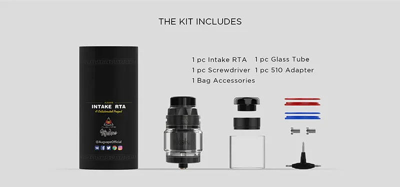 Augvape Впускной RTA бак 4,2 мл электронная сигарета распылитель герметичный нижний поток воздуха прямо в катушку одной катушки 24 мм RTA танк