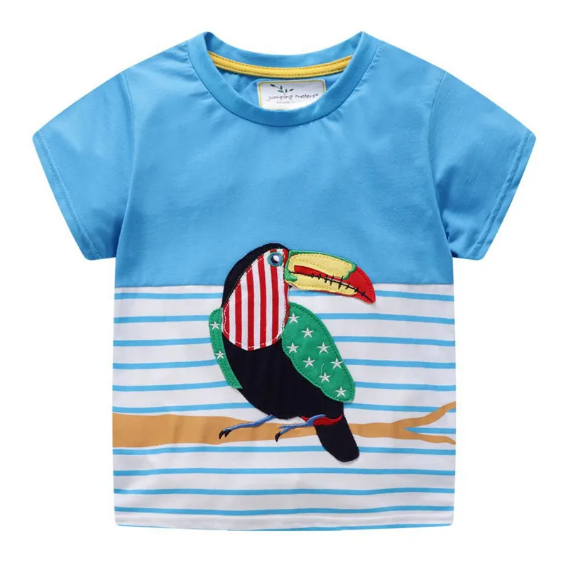 Online Melompat Meter Kartun Burung Bordiran Kemeja untuk Bayi Anak anak Gadis Pakaian Kapas Musim Panas Anak Atasan Lengan Pendek Tshirts spesifikasi Melompat Meter Kartun Burung Bordiran Kemeja untuk Bayi Anak anak Gadis Pakaian Kapas Musim Panas Anak Atasan Lengan Pendek Tshirts