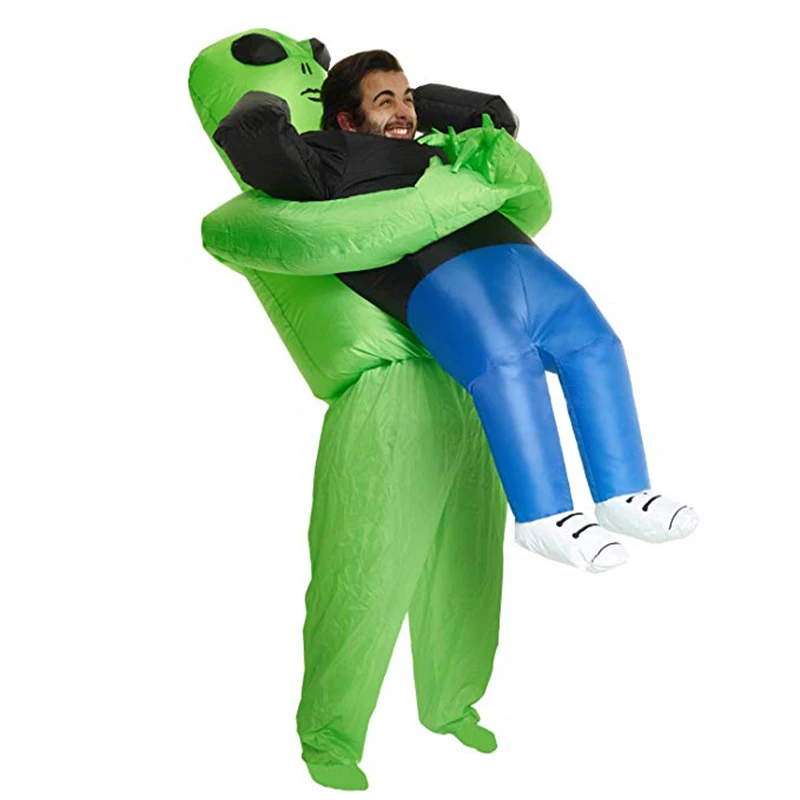 Надувной костюм монстра страшный зеленый инопланетянин Карнавальный костюм для женщин взрослых детей вечерние костюмы на Хэллоуин