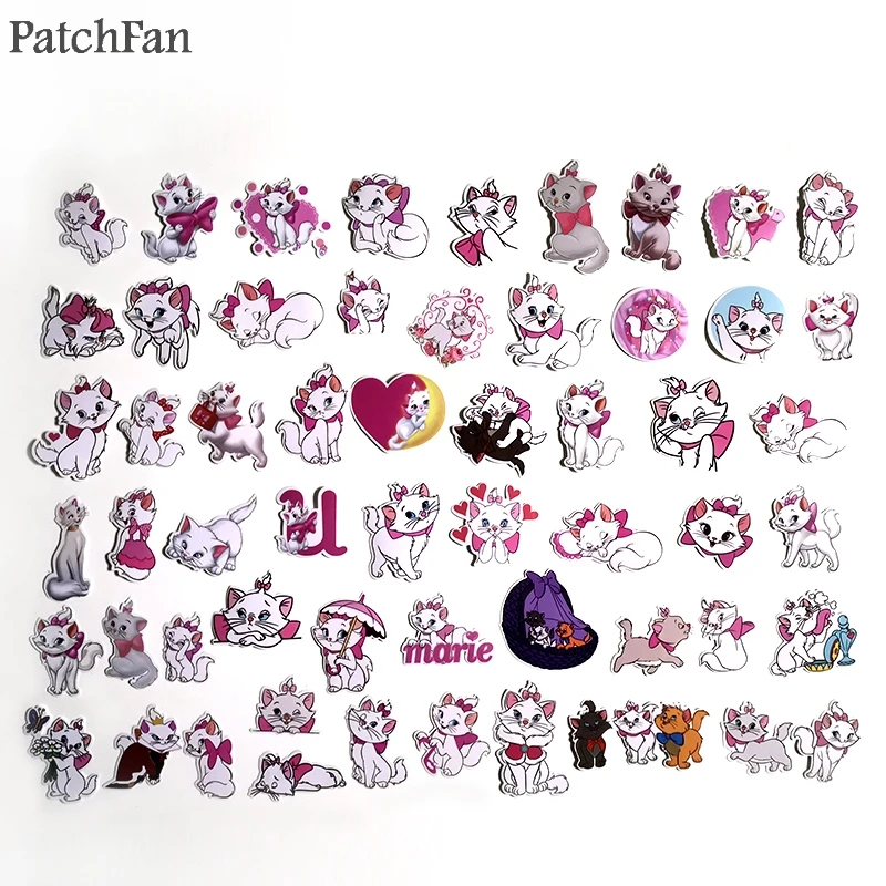 Patchfan 56 шт. Marie Cat Мультяшные креативные значки DIY Декоративные наклейки для настенной тетради чехол для телефона мотор Скрапбукинг A1415