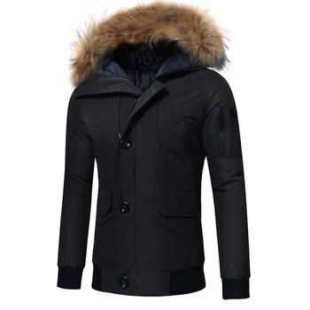 

Winter Warm Hooded Men Cotton Jackets Coats & Jackets Thicken Outwear Casual Solid Parkas Plus Size M-4XL