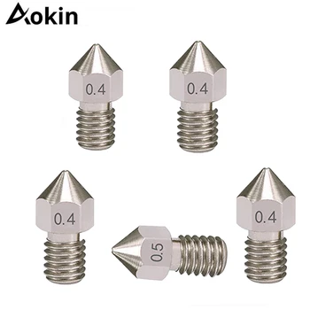 

5pcs MK8 V5 V6 Stainless Steel Nozzle 3D Printer 0.3mm/0.4mm/0.5mm M6 Threaded Part 1.75mm/3mm Filament For Extruder 3D Printers