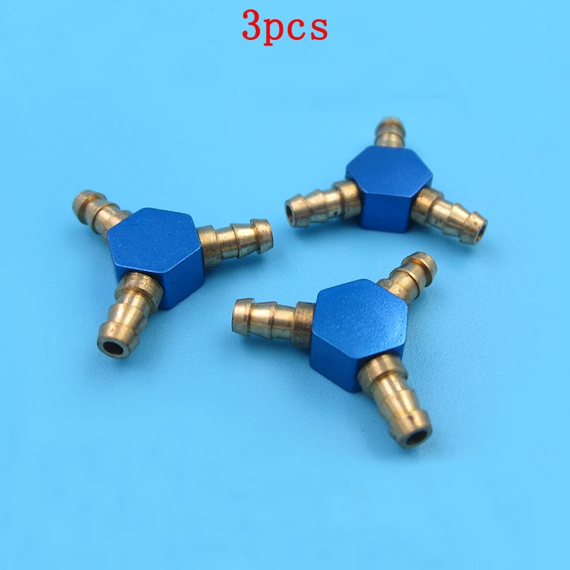 

3pcs Three-way Water Nozzle T-type Tee-joint Nipples Three-way Connectors Adapter for RC Aircraft/Boats Accessories Water/Oil