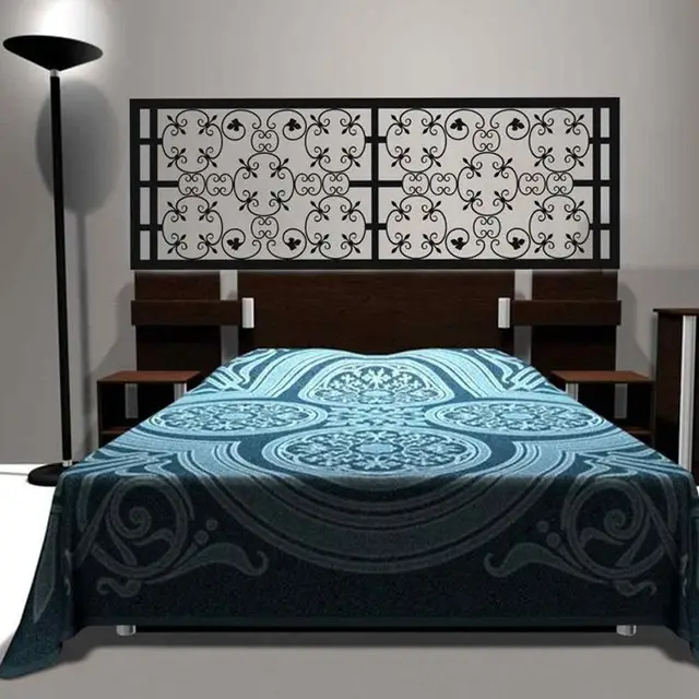 New Baroque Pattern Style Beautiful Flower Headboard Decal Bedroom