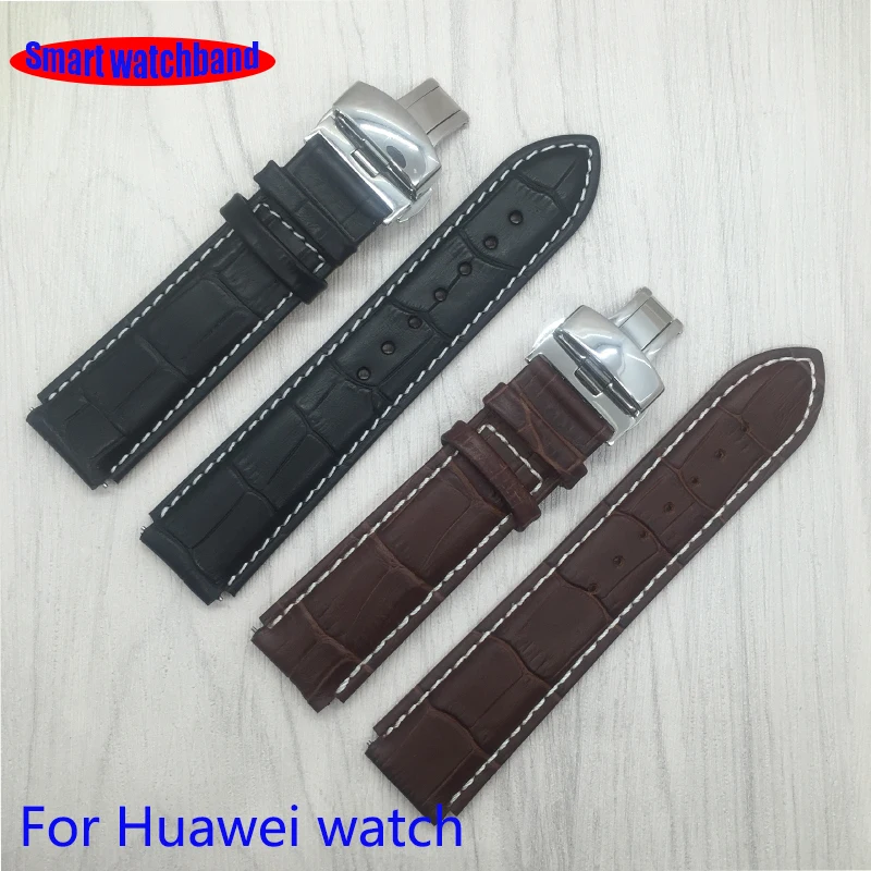  font b Smart b font Watchband 22x18mm Quality Genuine Leather Strap for Huawei font b