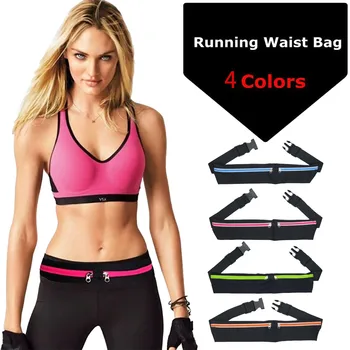 

2020 Summer Women Men Travel Waist Bag Dual Pocket Running Belt Bag Phone Pouch Waist Bag Travel Fanny Pack Nylon Small Bag HOT