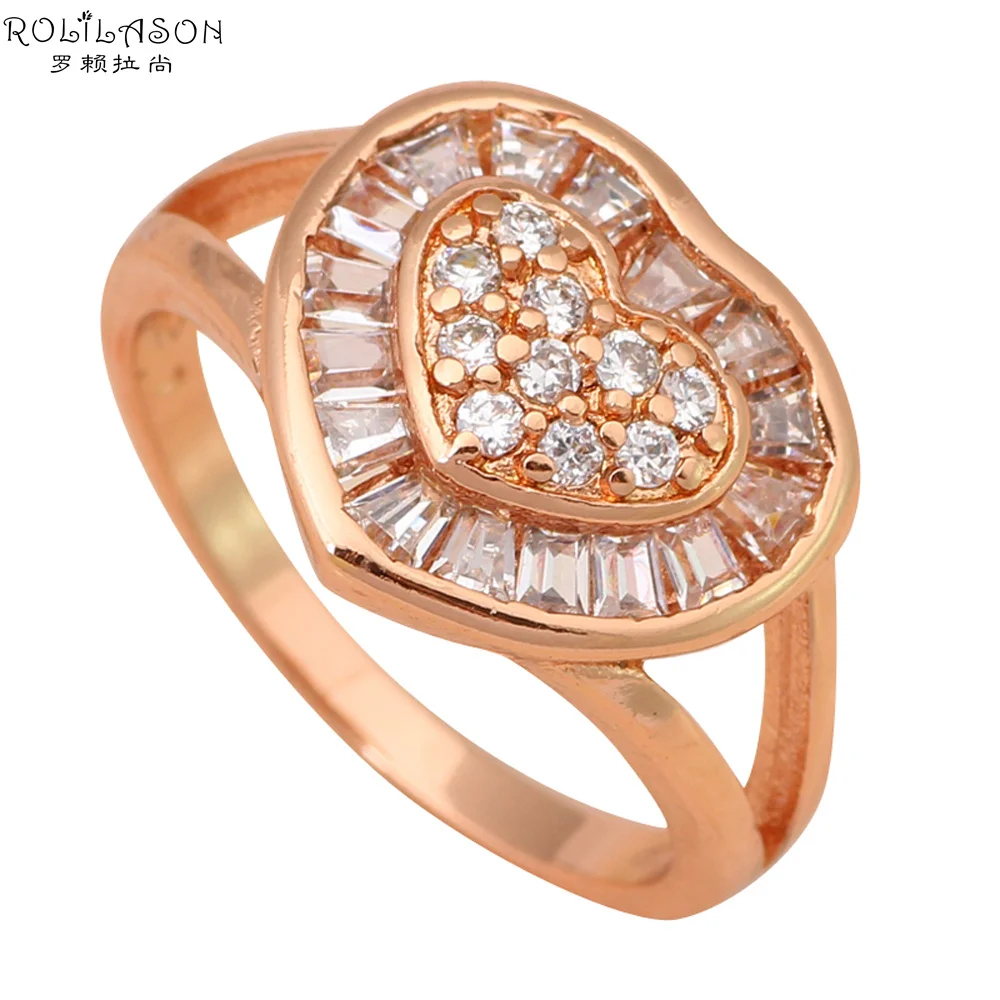 

vintage Heart Gold Tone Heart style Health Fashion Jewelry Golden Element Ring Sz #6.75 #6.5 JR1816