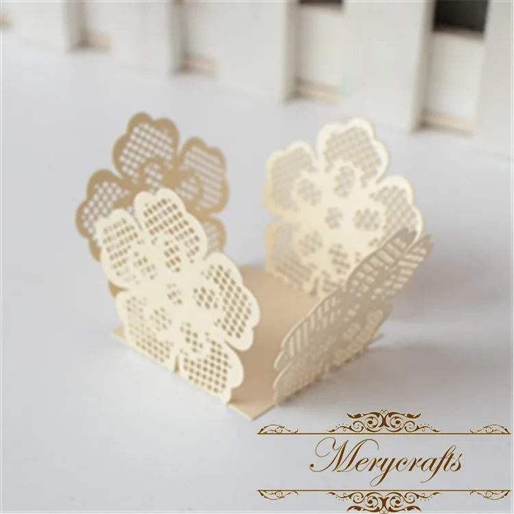 Свадебный цветок Шоколад держатель для бумаги Лазерная резка роскошный свадебный стол центральные бумажные обертки шоколада