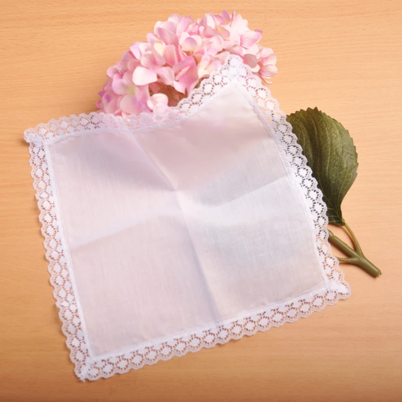 

12pcs DIY handmade graffiti handkerchief Personalized white lace handkerchief, woman wedding gifts squares Cotton Handkerchiefs
