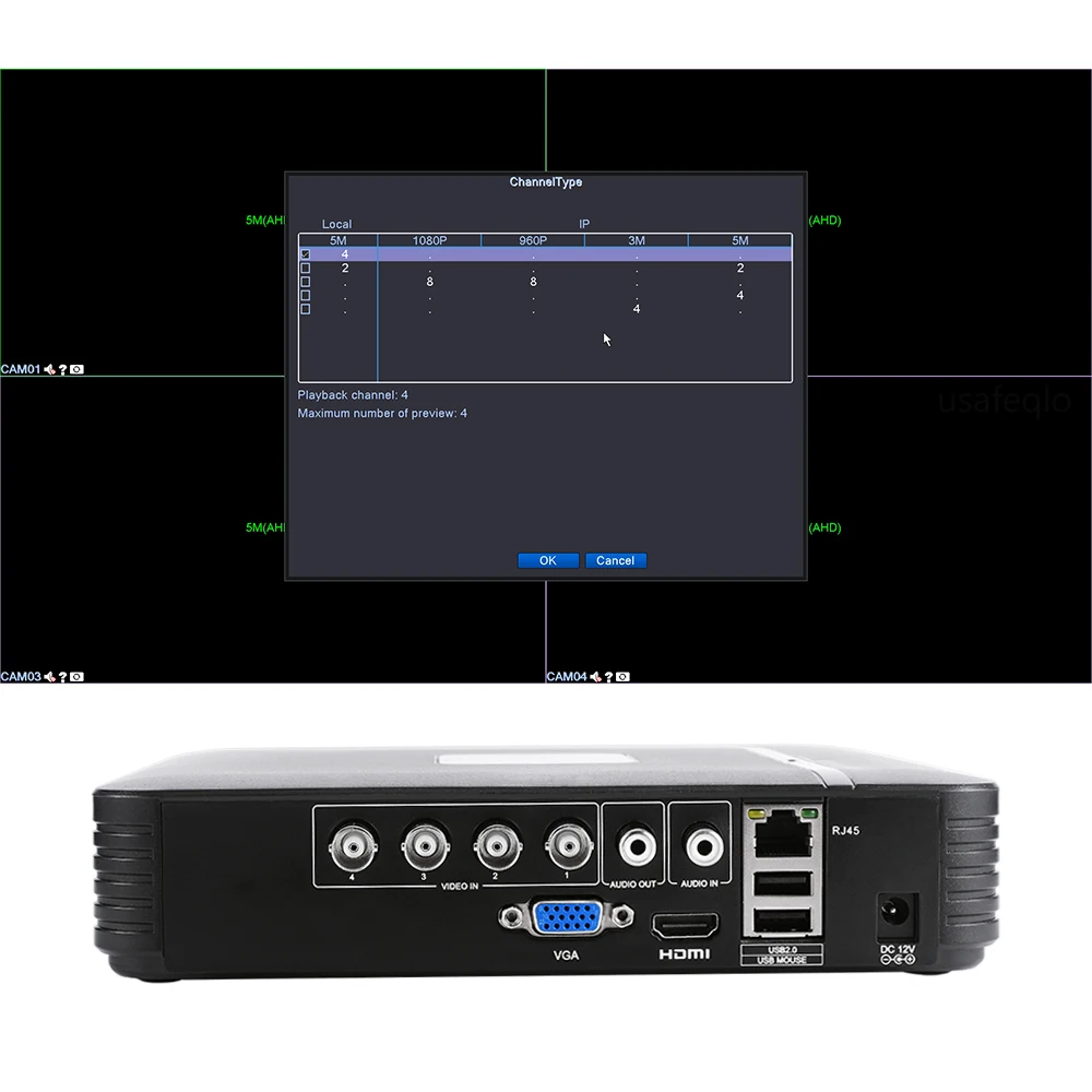 5 в 1 5MP AHD DVR NVR XVR CCTV 4Ch 1080P 3MP гибридный видеорегистратор безопасности камера Onvif Coxial