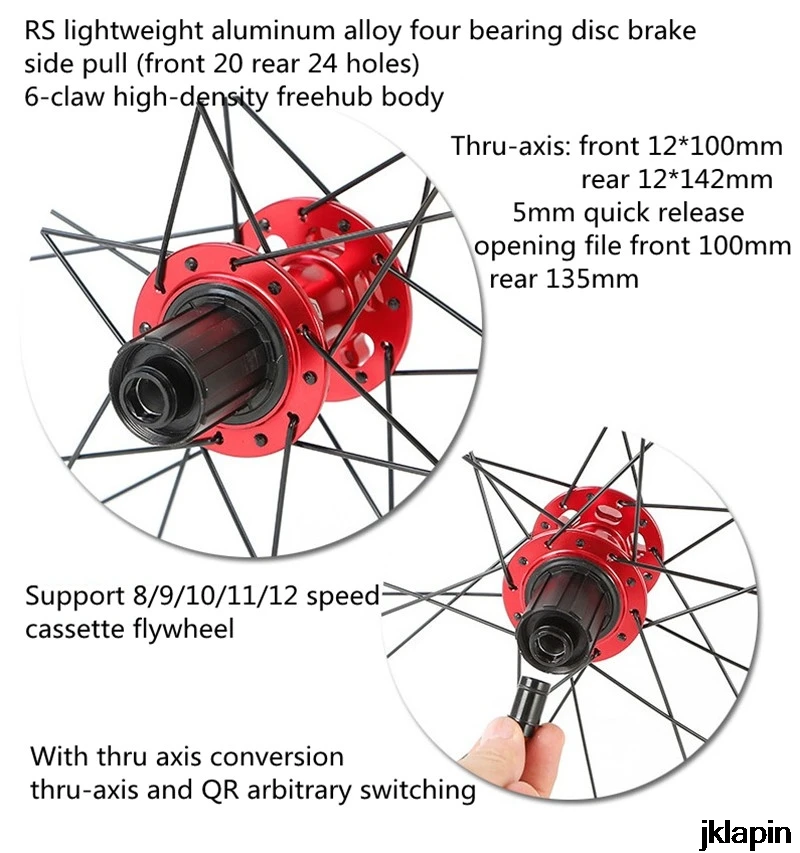 Road Bike 700C Wheelset Disc Brake Sealed Bearing 30mm 40mm Thru-axis QR Aluminum Alloy Rim Bicycle Wheels