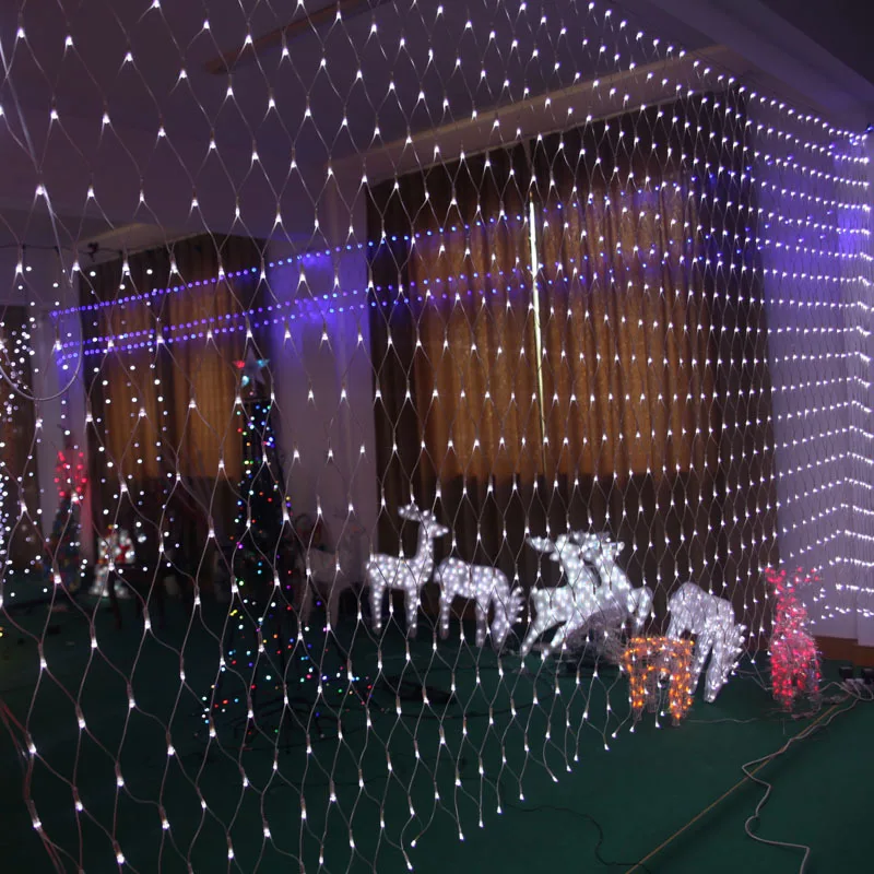 White Christmas Tree Net Lights Red And Cool Led 3x6m Led Fairy Lights Wedding Lamp Net Navidad Luces Decorativas Christmas Garlands String Outdoor