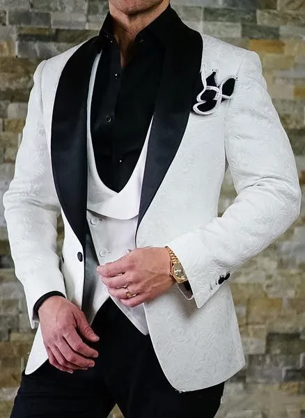 2019-white-paisley-tuxedos-wool-herringbone-wedding-suits-for-men-british-style-custom-made-mens-suit-slim-fit-blazer (костюм + брюки)