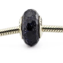 DIY Подходит Пандора шармы браслеты Очаровательные Aventurescent муранские стеклянные бусины стерлингового серебра 925 пробы-ювелирные изделия