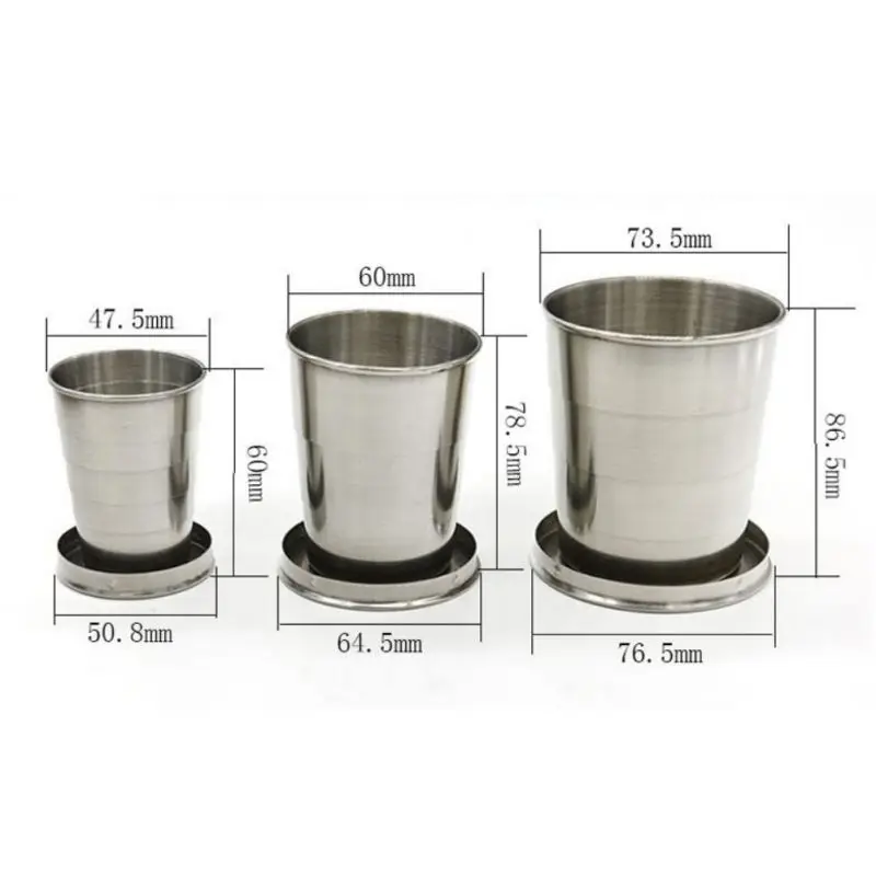 Складываемый складной мини-чашка из нержавеющей стали Портативный дорожный стакан телескопическая посуда для вина очки для дома, кухни, бара