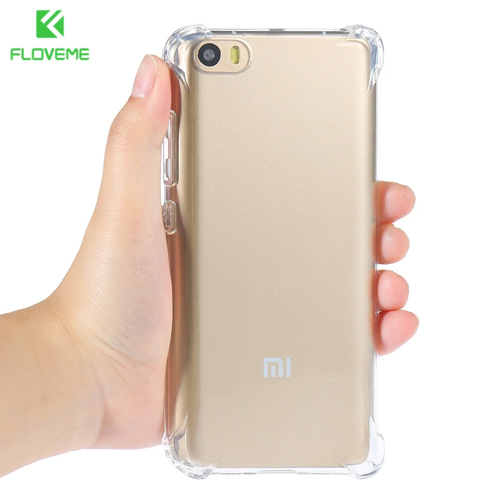 FLOVEME кристально чистый чехол для Xiaomi 5 Mi5 Чехлы стойкий к падениям сделан из