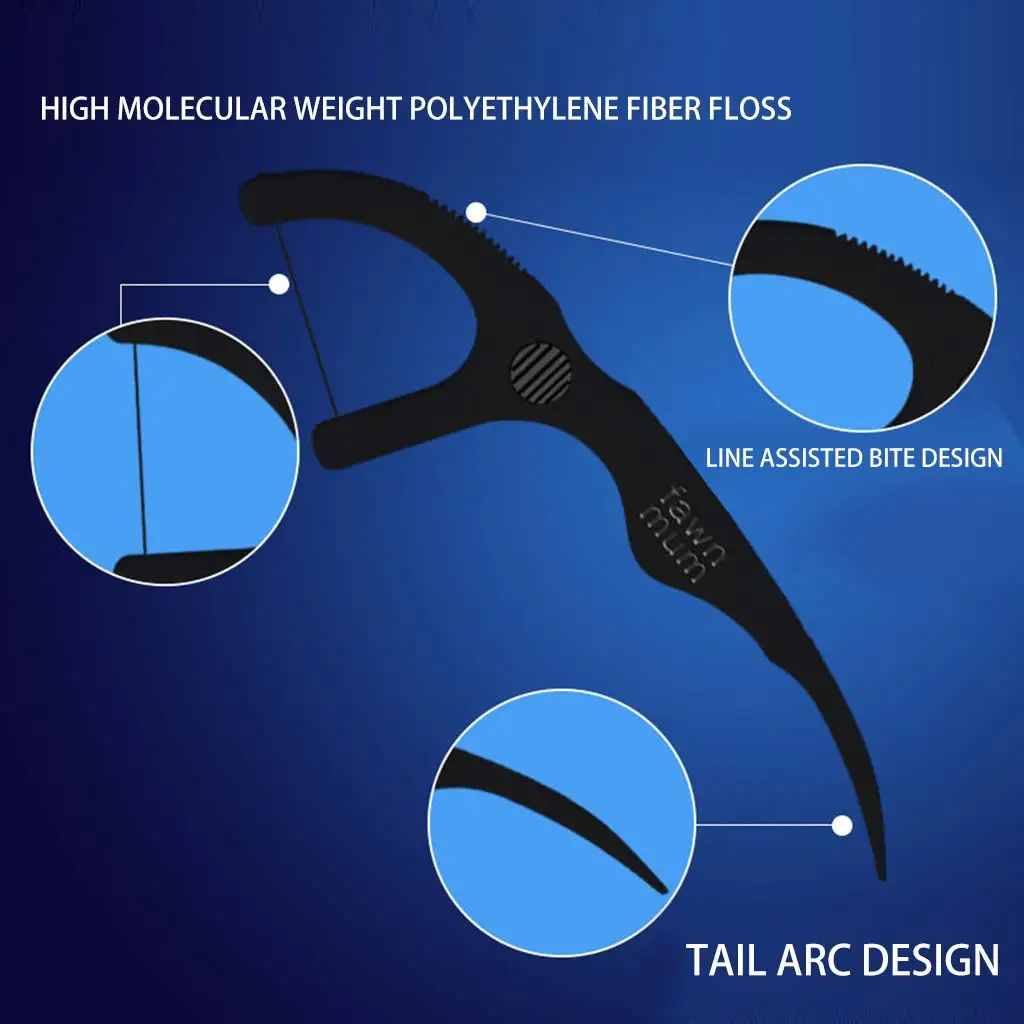 50 шт./компл. Высококачественная зубная нить палочка для зубочистки межзубная щетка белая/черная зубочистка и зубная нить с коробкой