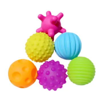 

6PC The Tactile Senses Toys Development Baby Hand Ball Toy Training Soft Ball wooden training toy for Birthday Kid Gift A1