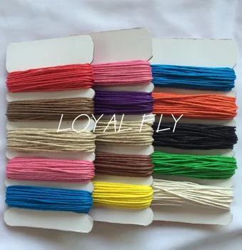 

6packs/lot (240yards) 12 mix color colored waxed hemp twine 1mm hemp rope string cord for DIY Craft gift , bracelet Packing
