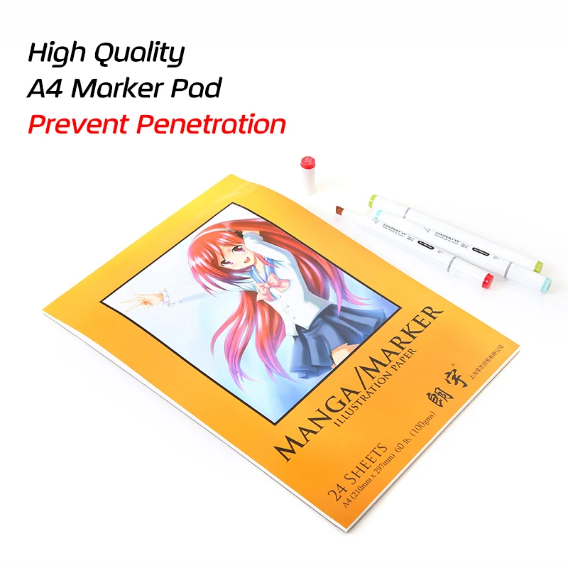 

Prevent Penetration A4 Marker Pad Watercolor Book Paper Designer Coloring Design For Sketch Manga Draw Book School Art Supplies