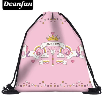 

Deanfun Women Unicorn Drawstring Bags 3D Printed Pink Sweetness School bags for Girls Female New Fashion 60014