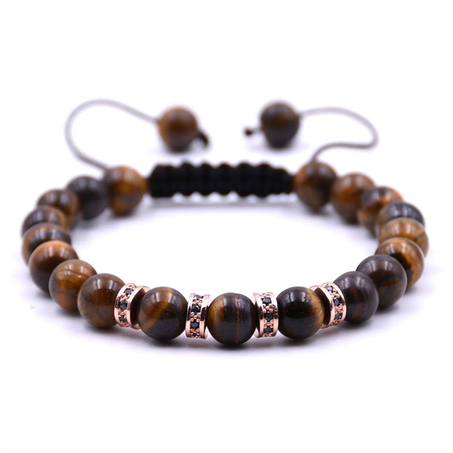 Natural Stone Real Friendship Bracelets Bangles Male Simple 8mm Round
