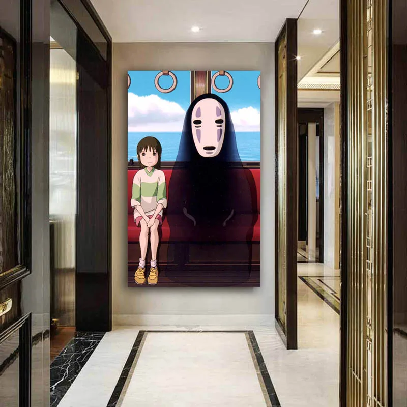 

DIY colorings pictures by numbers with Spirited Away picture drawing painting by numbers framed Home