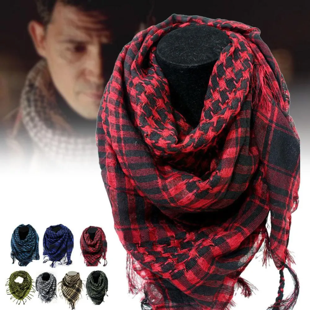 Новый 100% хлопок Зима ветреный военные ветрозащитный шарф толстый мусульманский хиджаб шемаг Тактический пустынный арабские шарфы для Для
