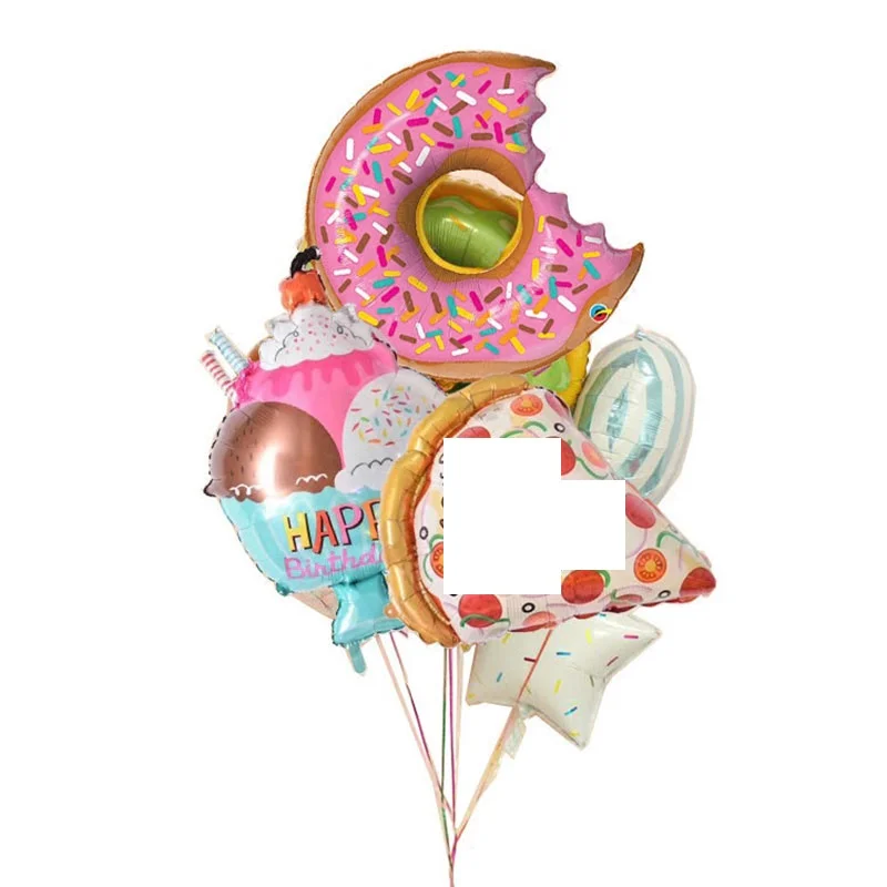 1pcs Cake cookies Birthday Party Balloons Donuts Cream Hamburger Hot Dog Inflatable Balloons Baby Shower Kids Party Supplies