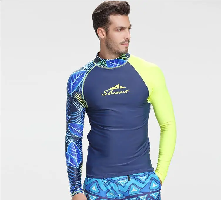 Гидрокостюмы Рашгард с длинным рукавом, рубашки для серфинга, купальные колготки, защита от солнца, UPF 50+, одежда для плавания, топ для виндсерфинга, дайвинга