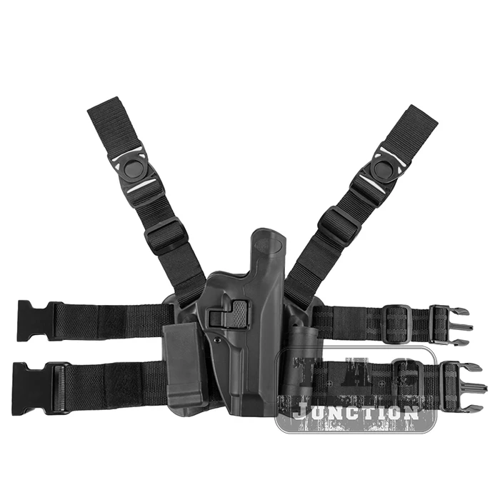 

Level 2 Serpa Right Hand Drop Leg Thigh Quick Draw Pistol Holster w/ Magazine & Flashlight Pouch for Beretta 92 96 M9 M92