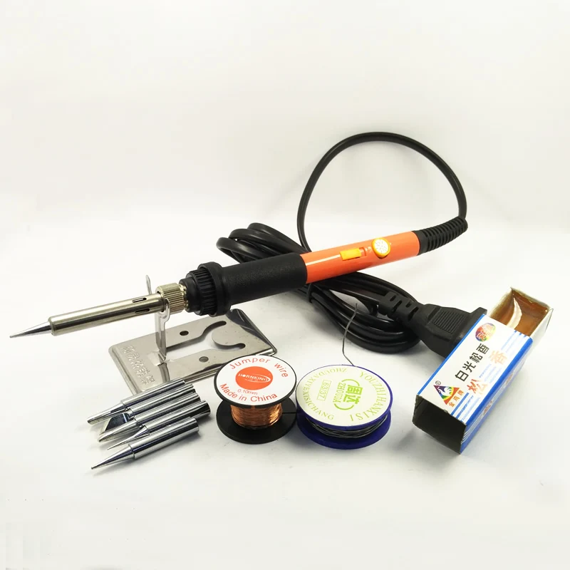 DGKS 60W Power Switch Adjustable Temperature Electric Soldering Iron Set Welding Solder Station Heat Pencil Repair 10ps Tool Kit