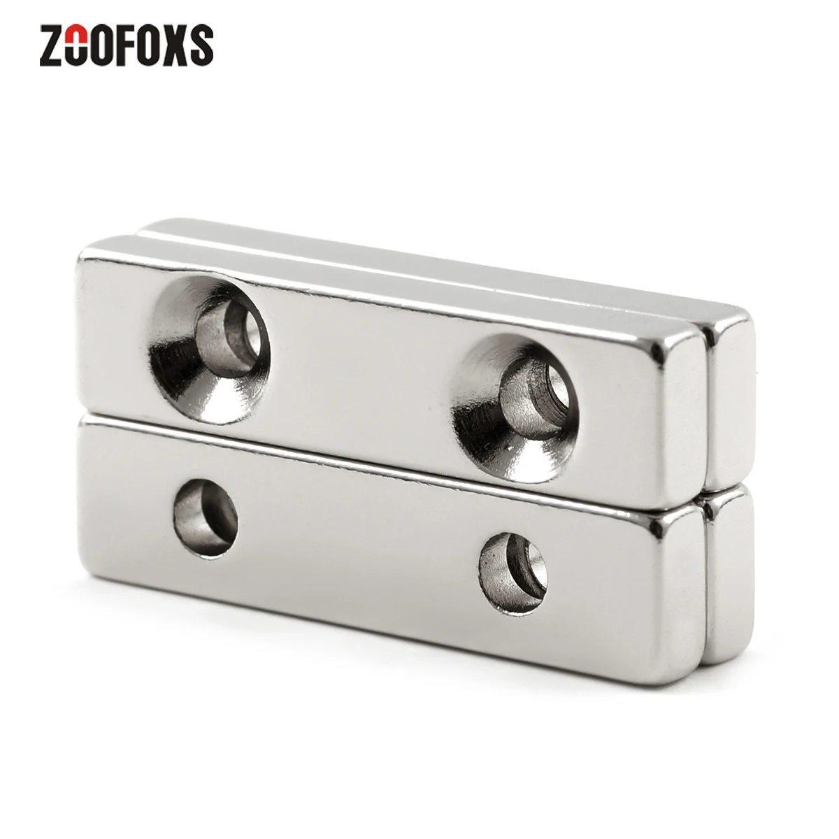 ZOOFOXS 2 шт. 40x10x5 мм двойное отверстие 4 маленький блок потайной неодимовый магнит