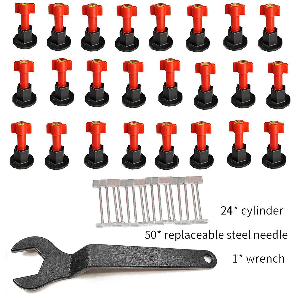 

50pcs/set Level Wedges Tile Spacers Pliers Leveler Tiling Brick Floor Leveling Locator Clip Aid Replace Needle