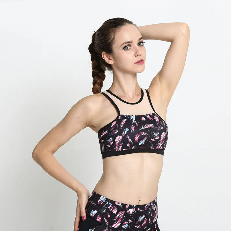 

Sexy Yoga Vest Bras Women Breathable Mesh Shockproof Athletic Gym Top Female sports Running Seamless Fitness Sport Bra Underwear