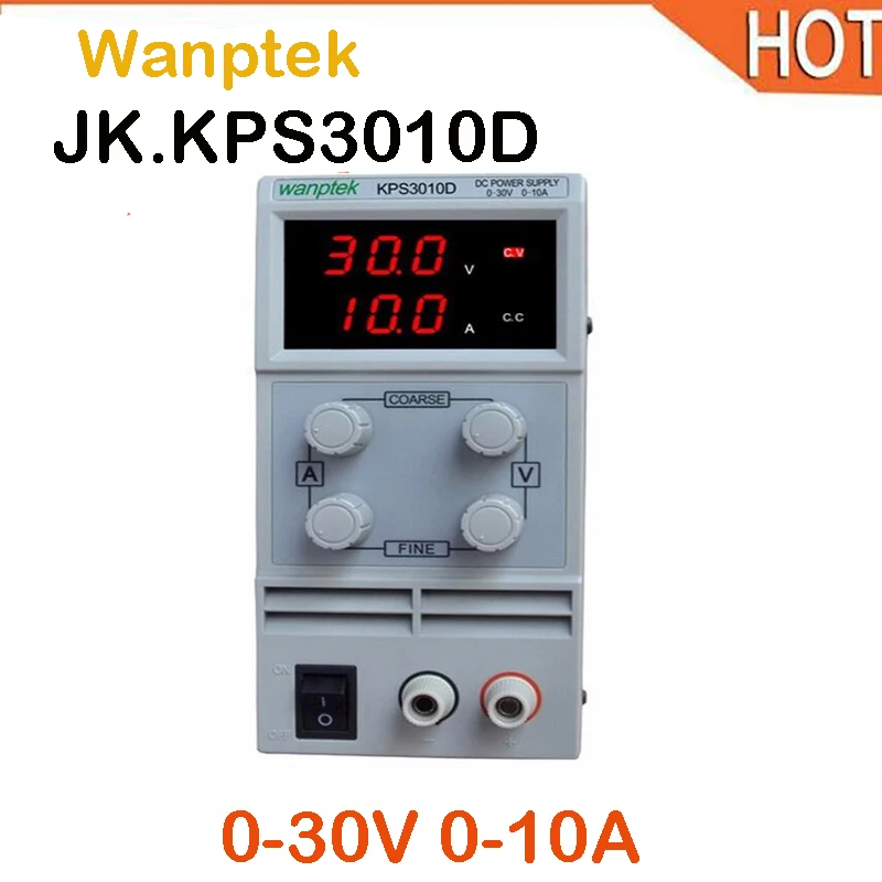 

Wanptek KPS3010D Mini LED Digital Adjustable DC Power Supply ,0~30V 0~10A ,110V-220V, Switching Power Supply 0.1V/0.01A