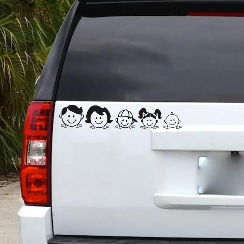 5x25 см Happy family стикер для автомобиля художественный дизайн виниловые наклейки для лобового стекла